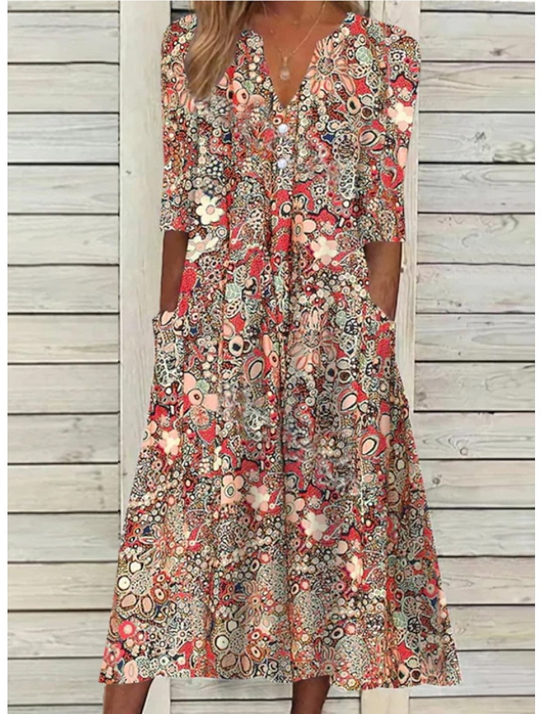 Serafina Floral Button-Down Dress