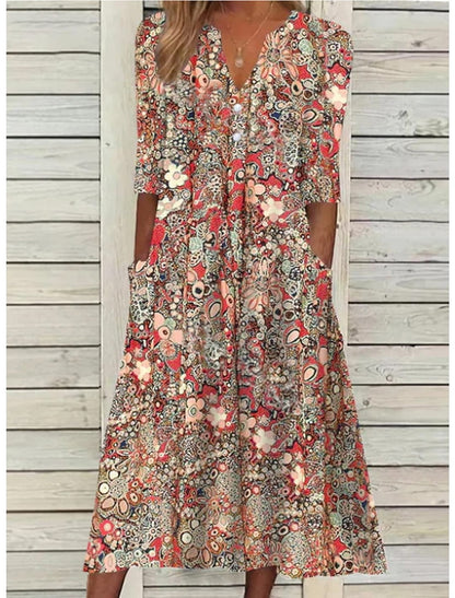 Serafina Floral Button-Down Dress