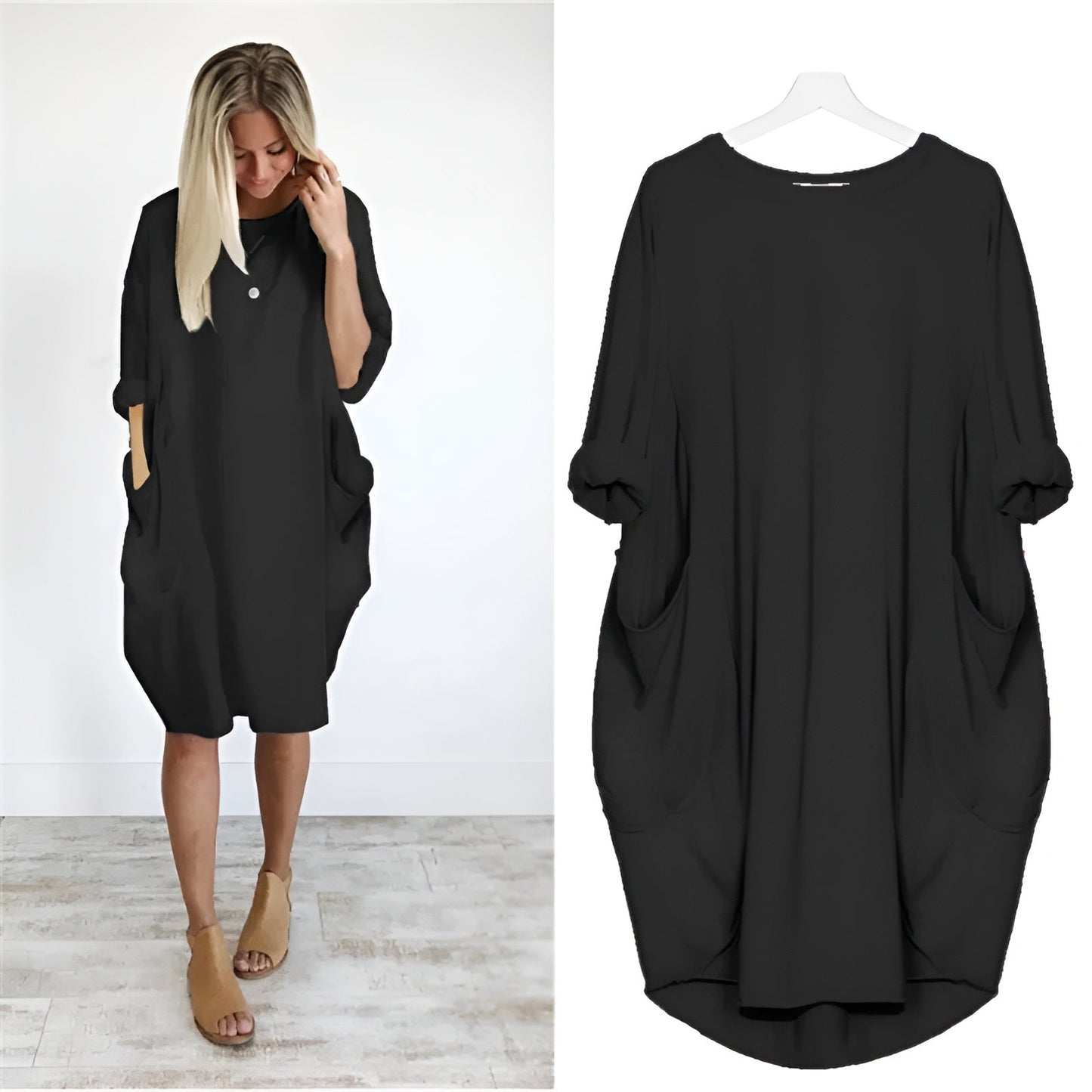 Elara Pocket Casual Midi Dress