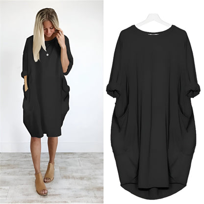 Elara Pocket Casual Midi Dress