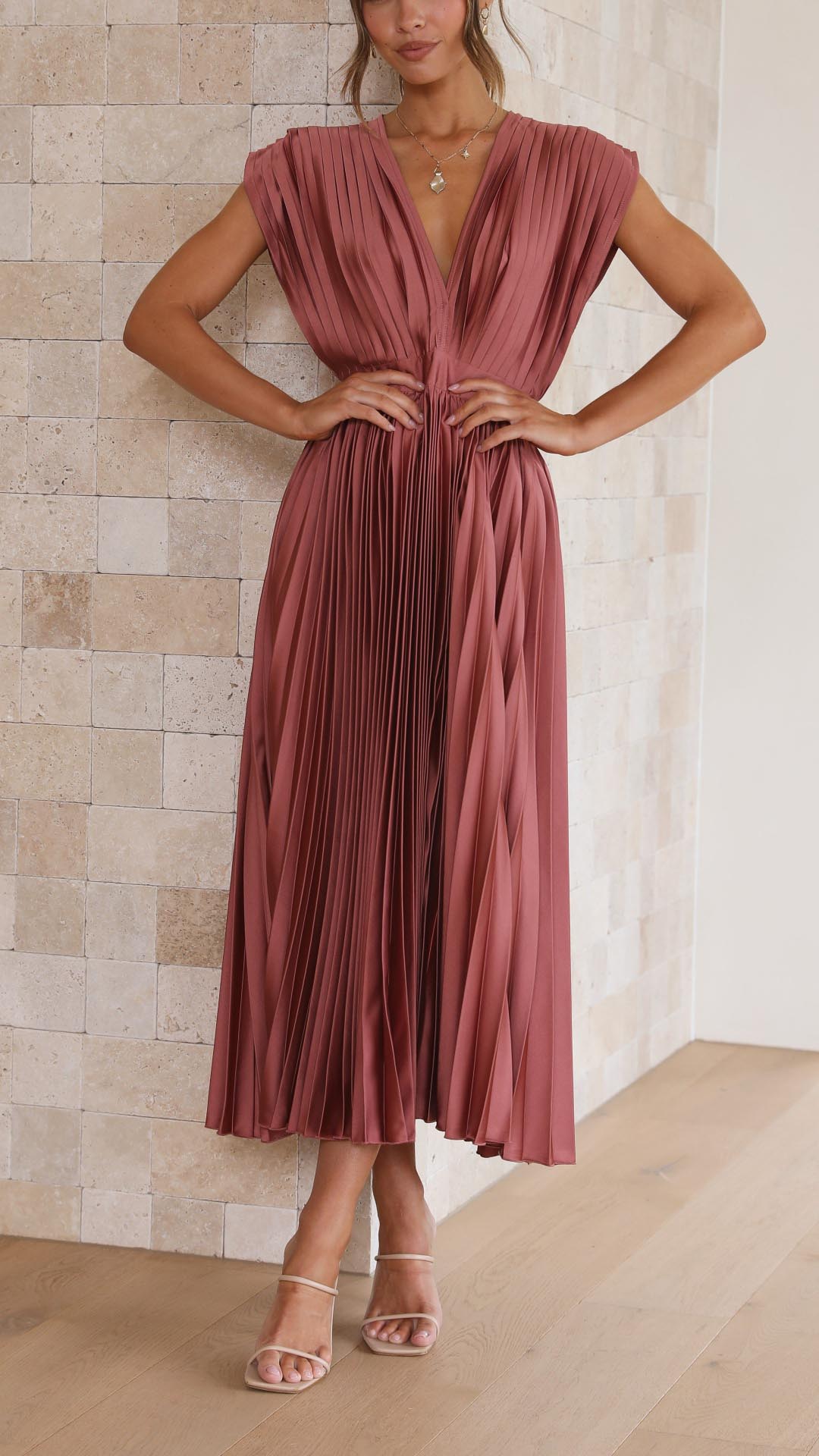 Juliette Pleated Tie Front Midi