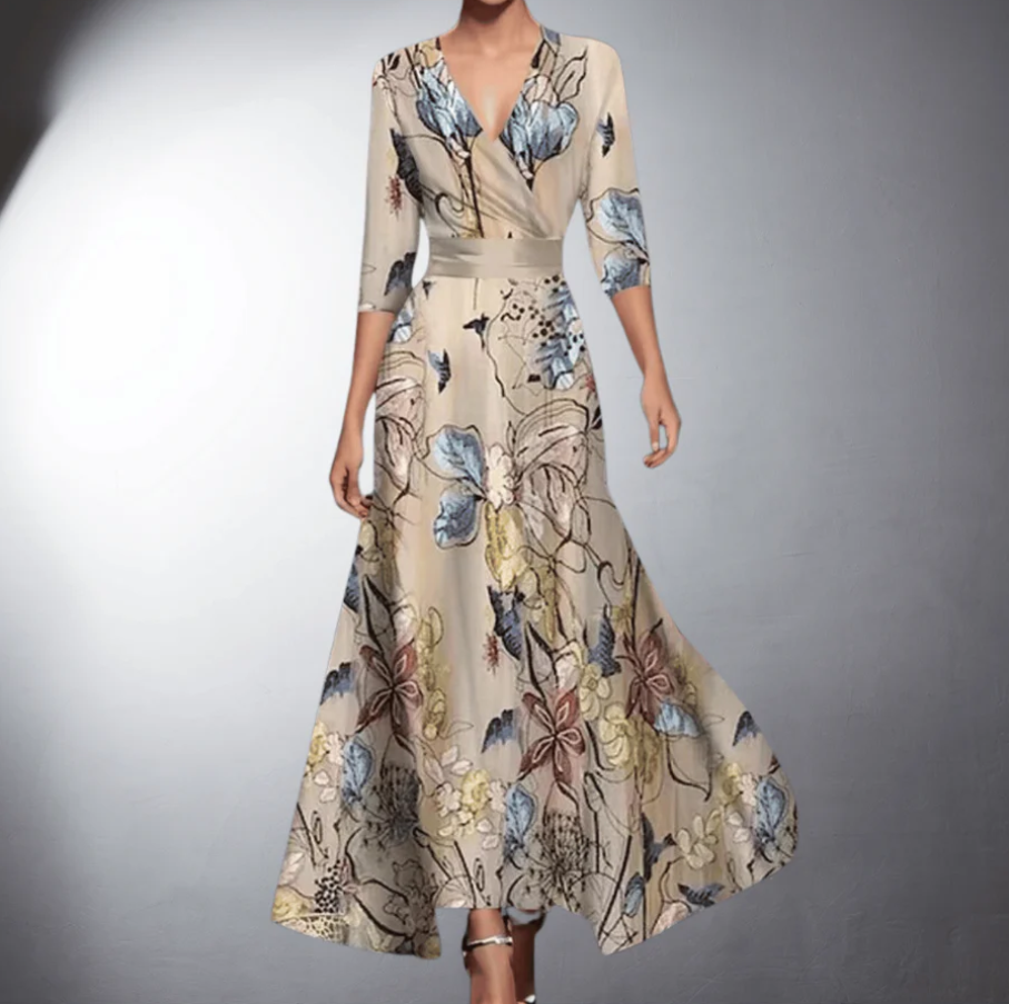 Isadora Printed Elegant Maxi Dress