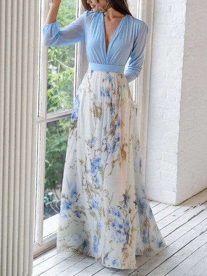 Elara Floral Chiffon Ruffle Dress