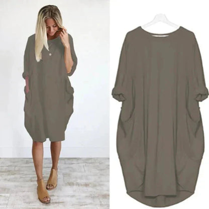 Elara Pocket Casual Midi Dress