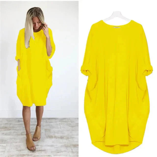 Elara Pocket Casual Midi Dress