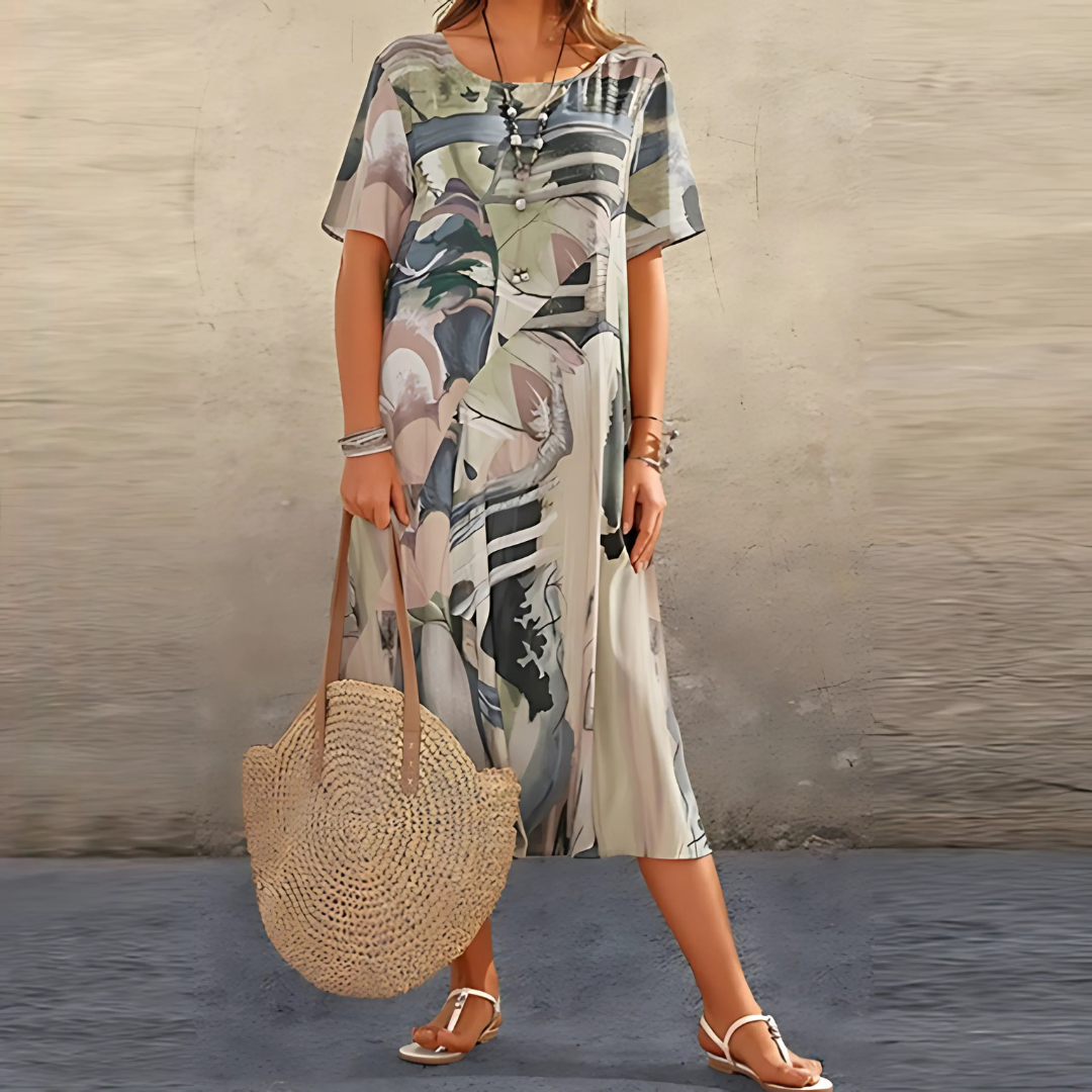 Reese Abstract Print Relaxed Midi
