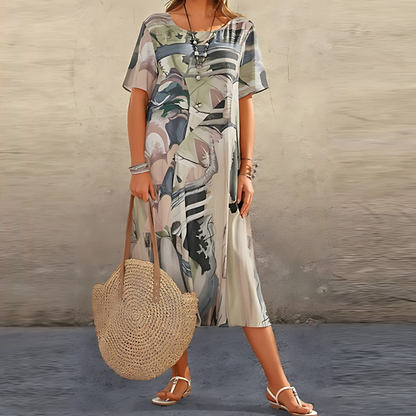 Reese Abstract Print Relaxed Midi