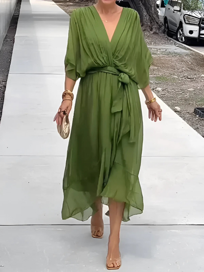 Sylvia Wrap Casual Midi Dress