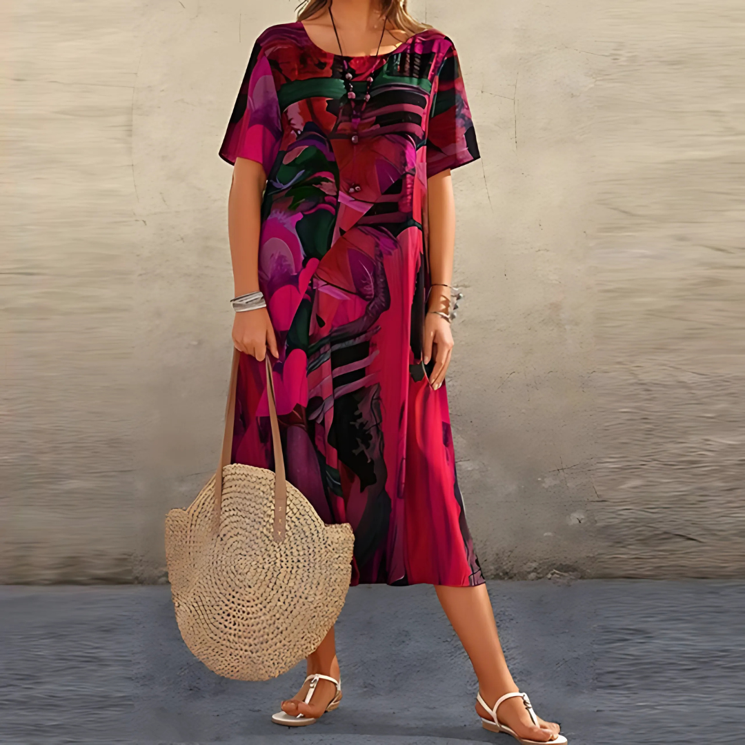 Reese Abstract Print Relaxed Midi
