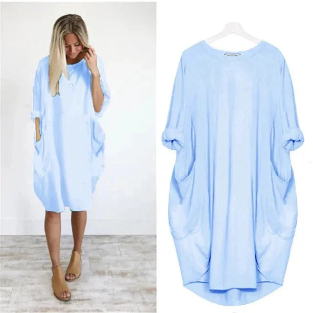 Elara Pocket Casual Midi Dress