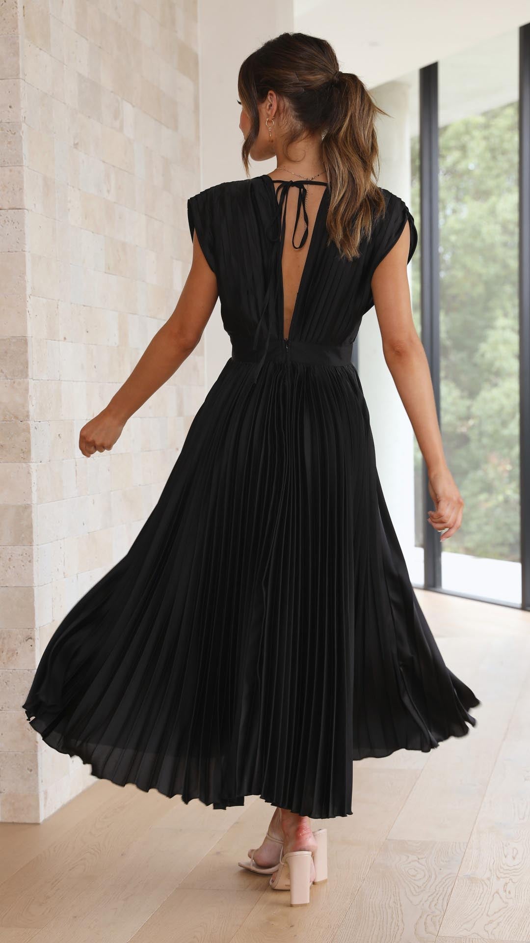 Juliette Pleated Tie Front Midi