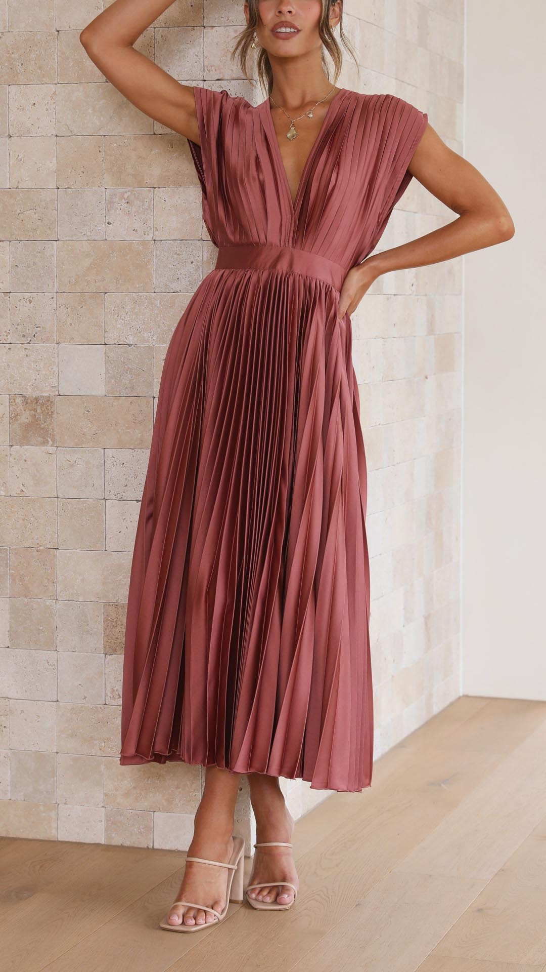 Juliette Pleated Tie Front Midi