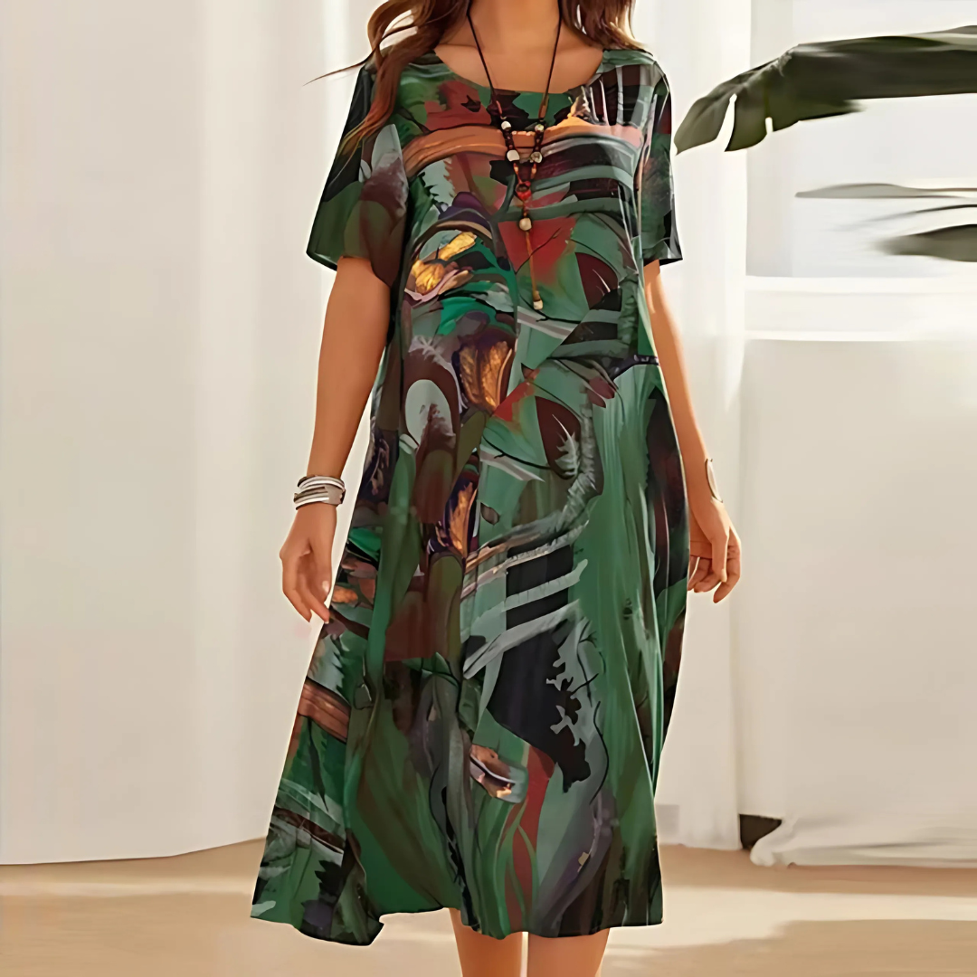 Reese Abstract Print Relaxed Midi