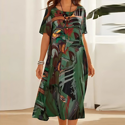 Reese Abstract Print Relaxed Midi