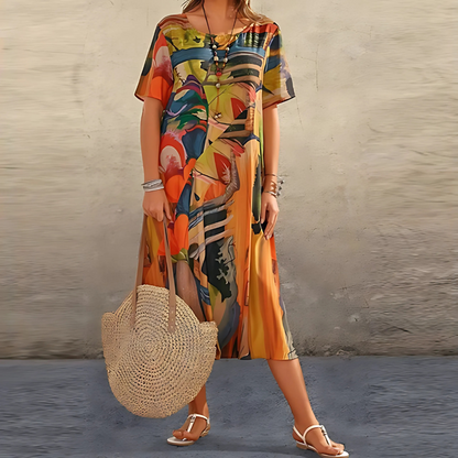 Reese Abstract Print Relaxed Midi