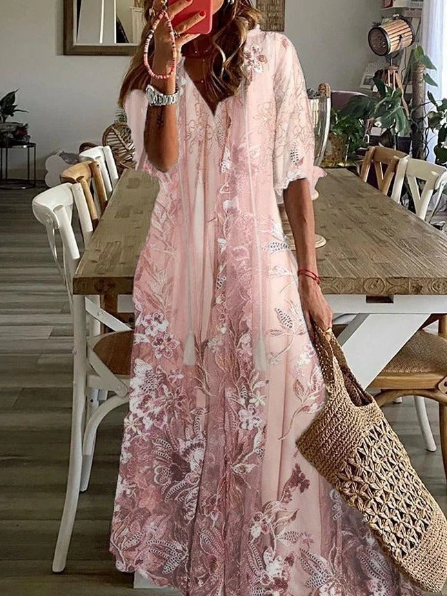 Seraphina Floral Maxi Casual Dress