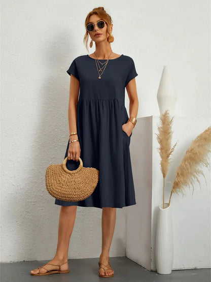 Seraphine Smocked Pocket Midi Dress