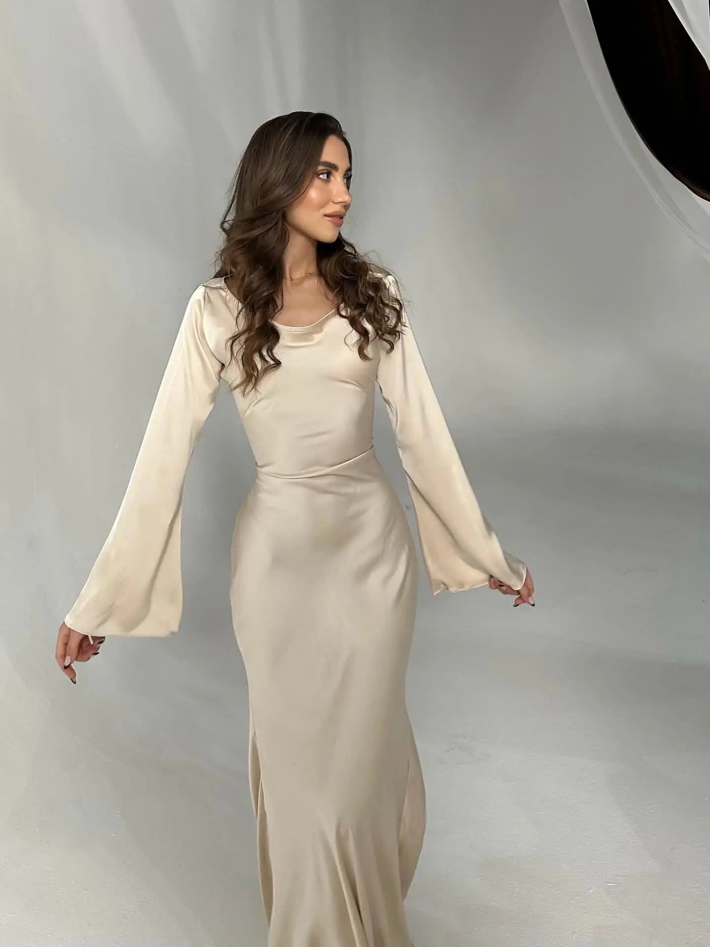 Long Sleeve Fitted Maxi Dress