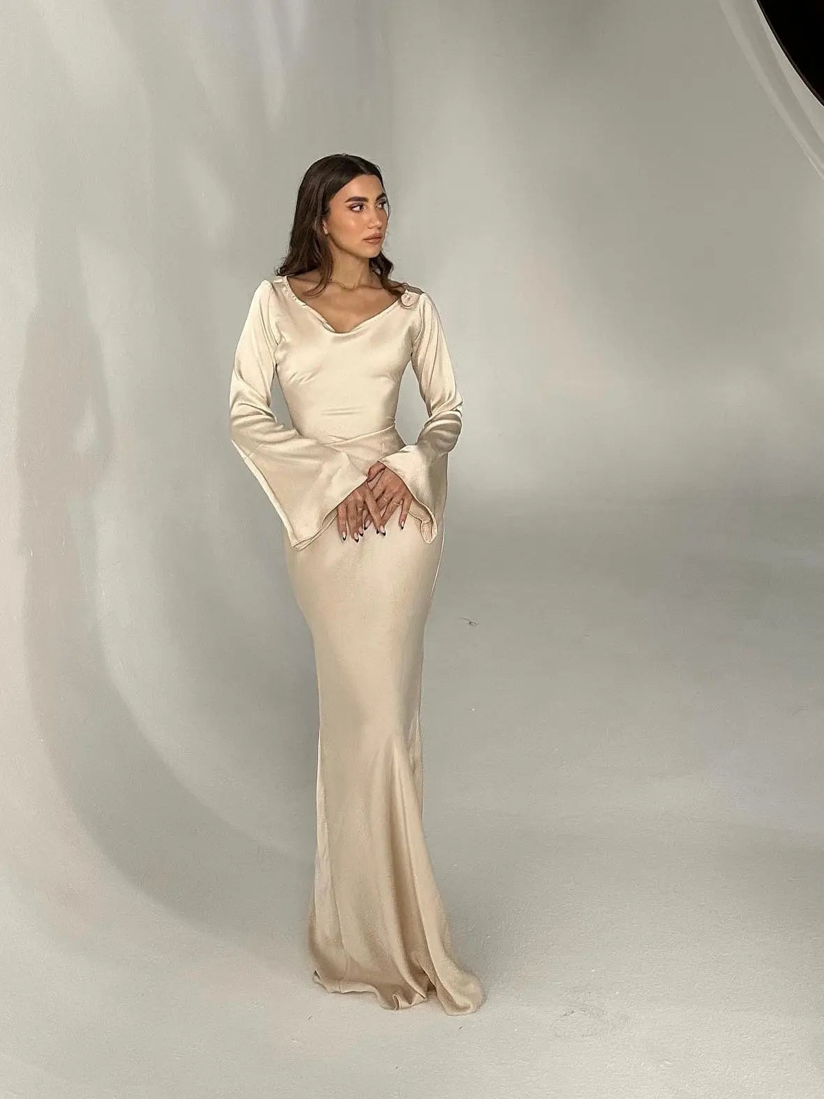 Long Sleeve Fitted Maxi Dress