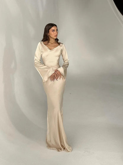 Long Sleeve Fitted Maxi Dress