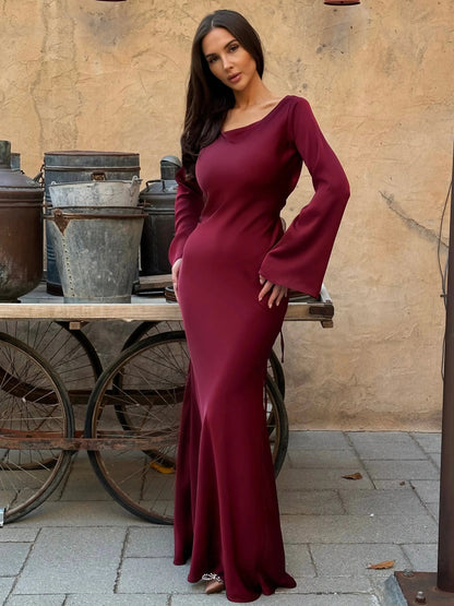 Long Sleeve Fitted Maxi Dress