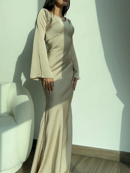 Long Sleeve Fitted Maxi Dress