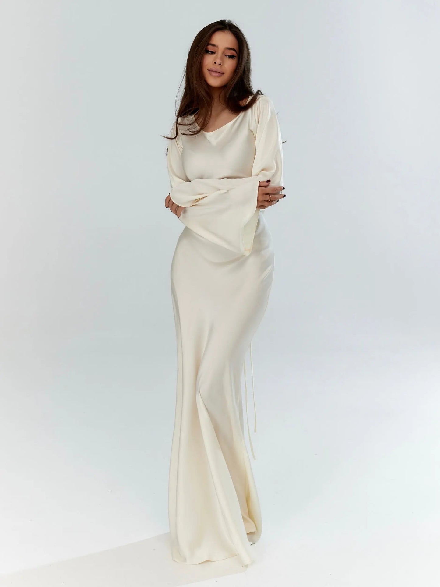 Long Sleeve Fitted Maxi Dress