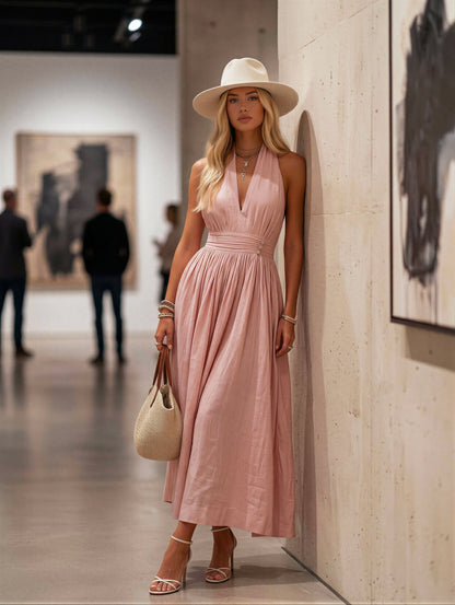Halter Neck Maxi Dress