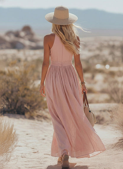 Halter Neck Maxi Dress