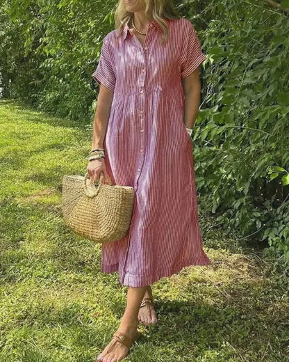 Megan Striped Midi Dress
